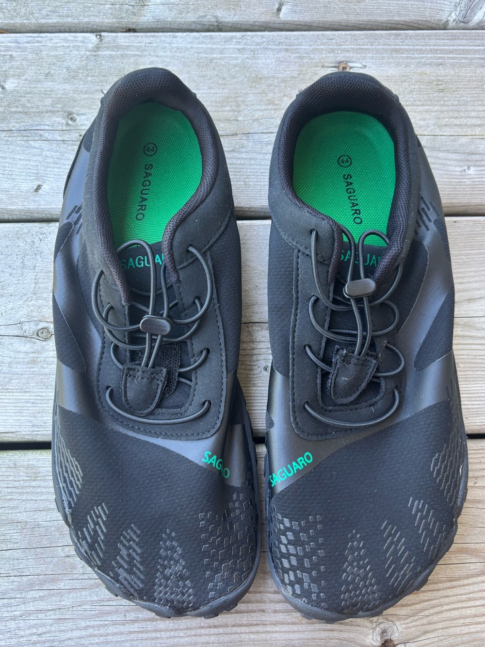 Size 44 Men's 10.5 SAGUARO Barefoot Running Sports Shoes Outdoor Black Green